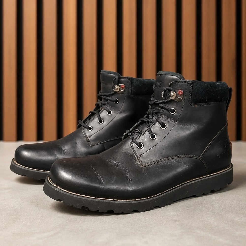 UGG  Seton S/N 1008146 Waterproof Chukka Boot Men's US 12 Black leather Winter